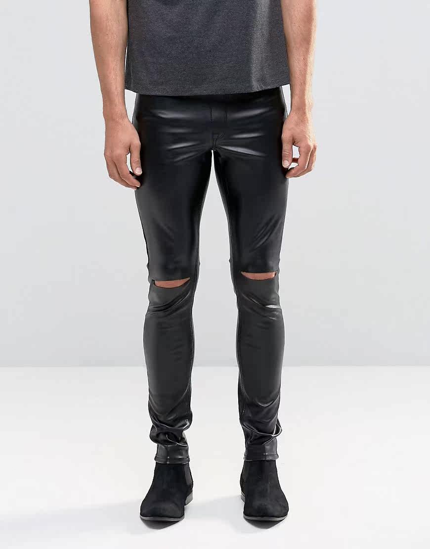 Pantalon cuir homme serré - Ref 1477588 Image 1