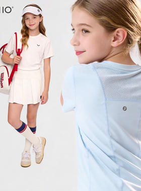 女童短袖T恤夏季新款儿童白色运动上衣大童薄款打底衫女孩防晒t恤