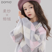 上衣儿童毛线衣冬装 中大童时尚 亲子针织打底衫 女童毛衣秋冬新款