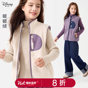 女童马甲春秋新款儿童摇粒绒坎肩中大童外穿加绒马夹内搭背心冬装