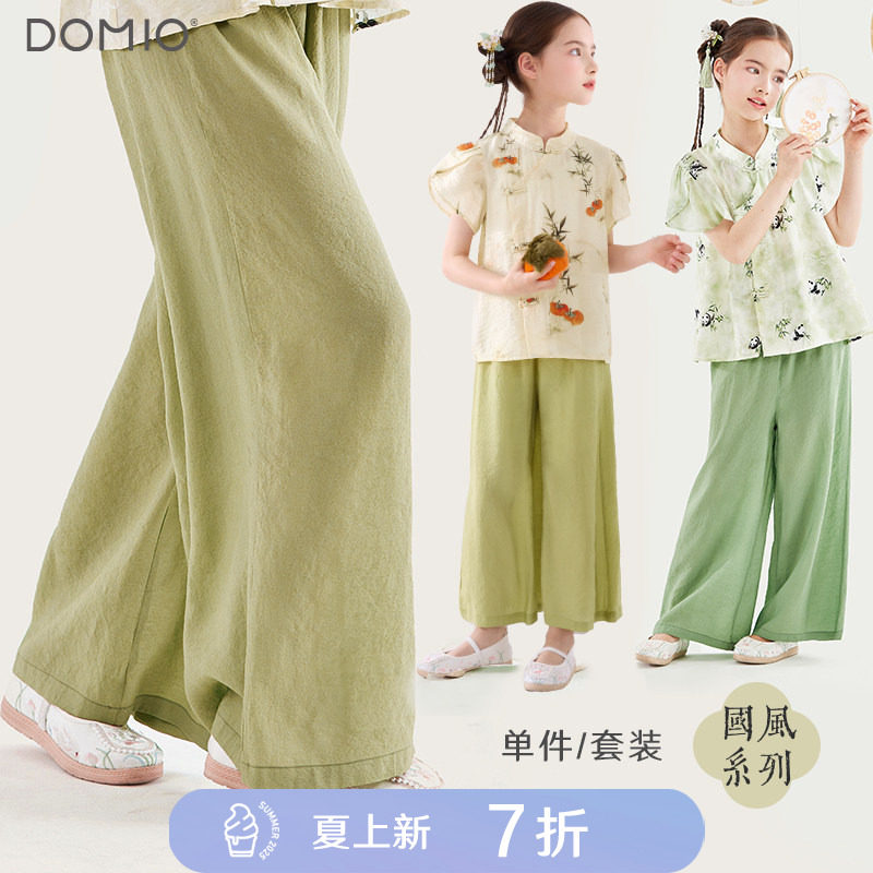 女童裤子2026新款夏季儿童新中式短袖连衣裙洋气国风旗袍裙子套装