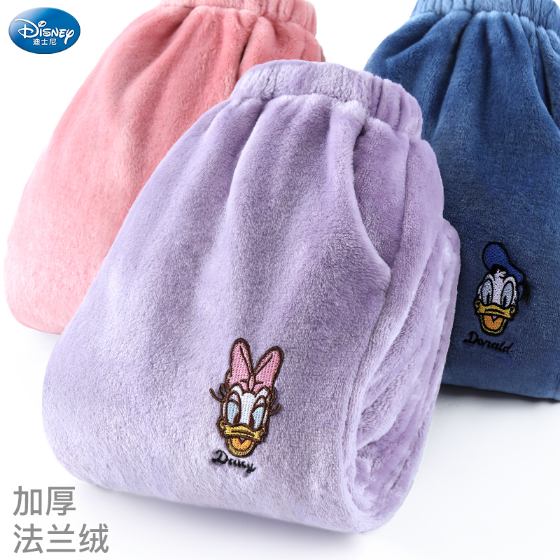 迪士尼儿童睡裤珊瑚绒秋冬暖暖裤