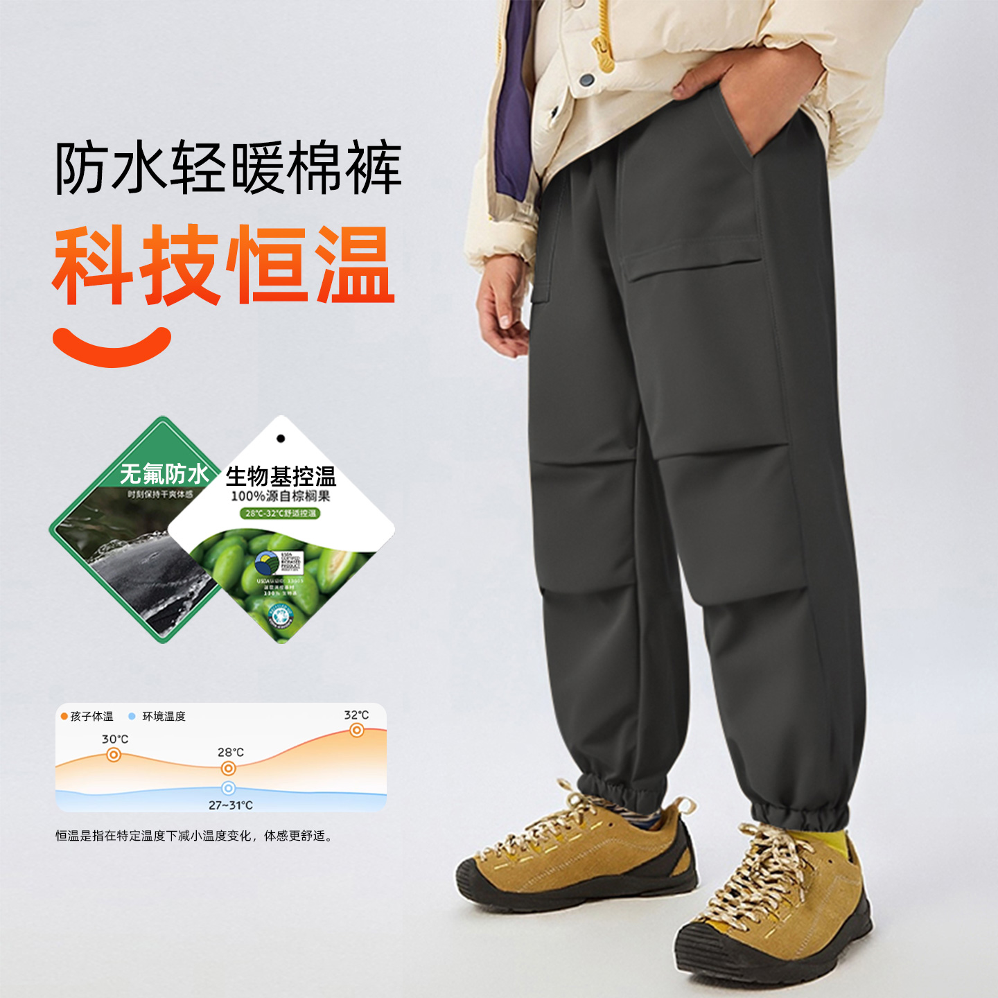 儿童棉裤2025秋冬新款男童工装裤