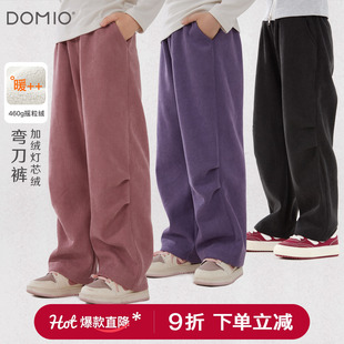 女童裤子2025春秋儿童休闲直筒阔腿裤中大童工装裤加绒伞兵运动裤