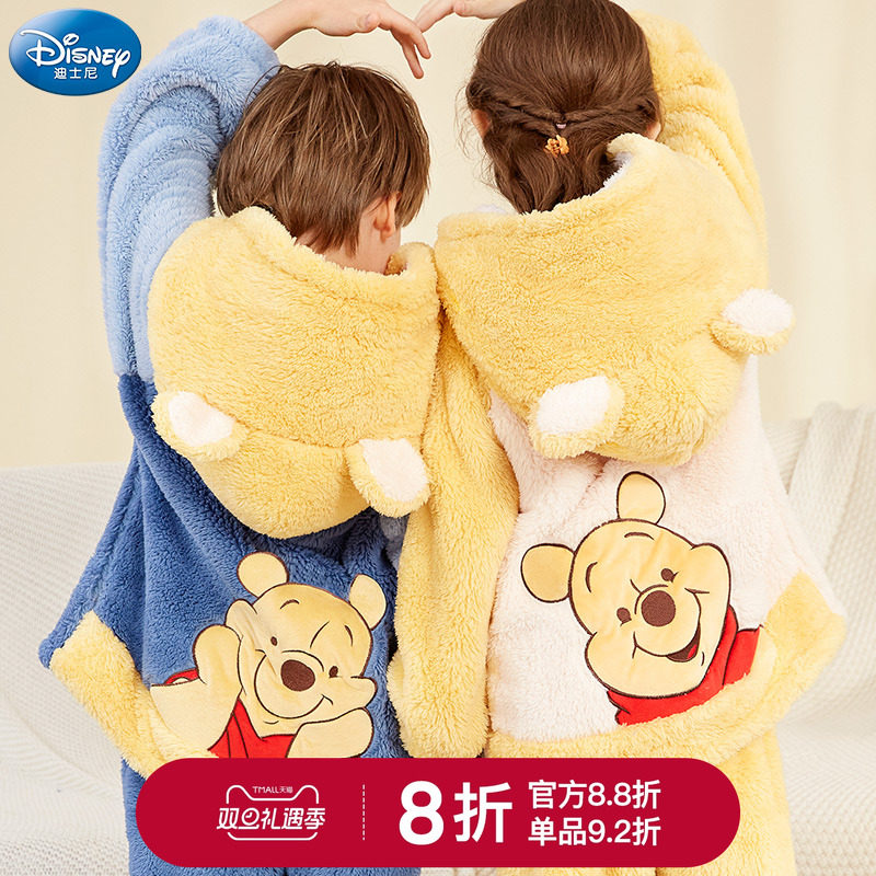 迪士尼儿童睡衣套装珊瑚绒男女童