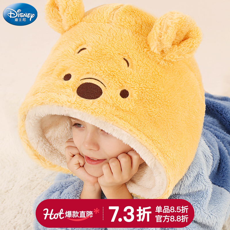 儿童睡衣女童睡袍男童珊瑚绒秋冬家居服加绒加厚法兰绒亲子迪士尼