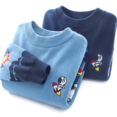 多妙屋男童秋冬加厚纯棉毛衣