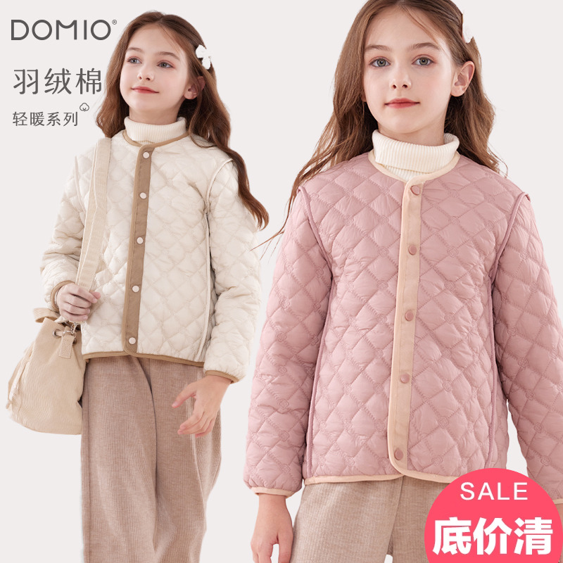 多妙屋女童棉服外套三层夹棉秋冬