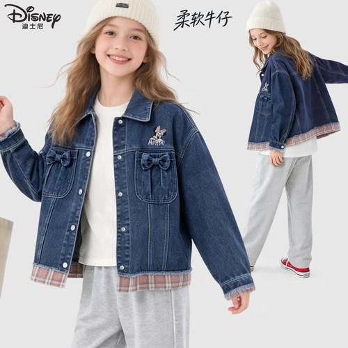 迪士尼女童牛仔外套秋装2026新款