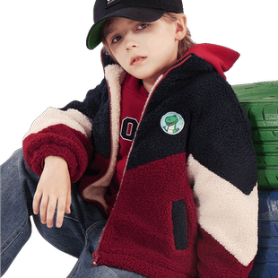 男童外套儿童摇粒绒2024新款秋冬装加绒加厚保暖羊羔绒童装迪士尼