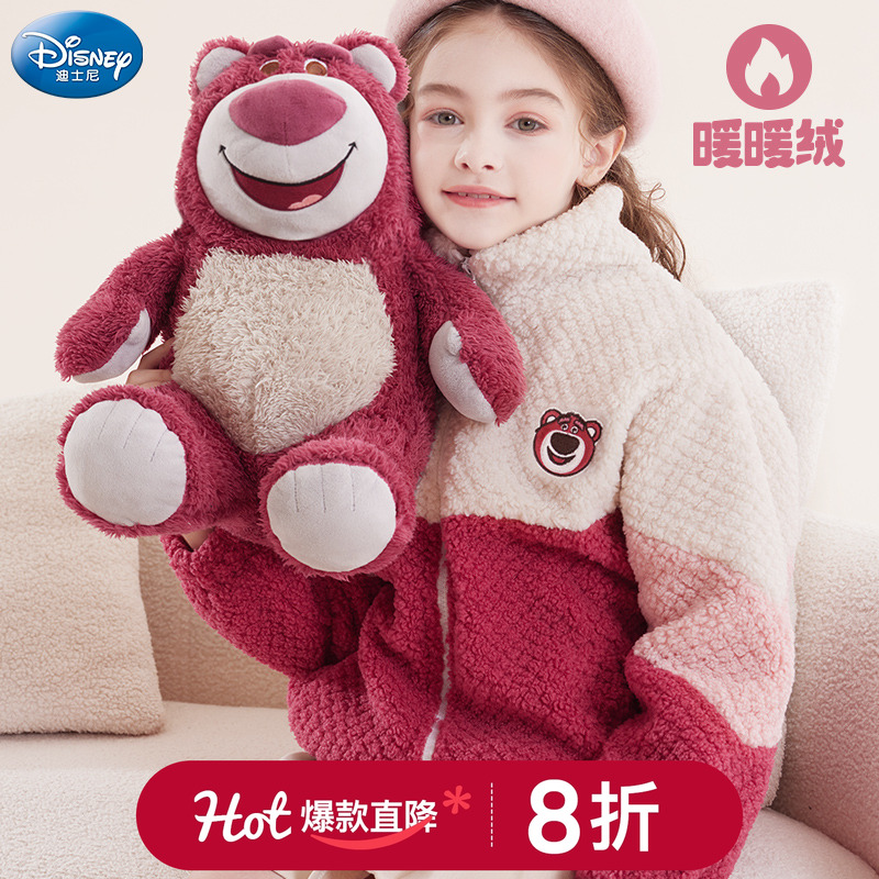 迪士尼外套羊羔绒加绒加厚草莓熊