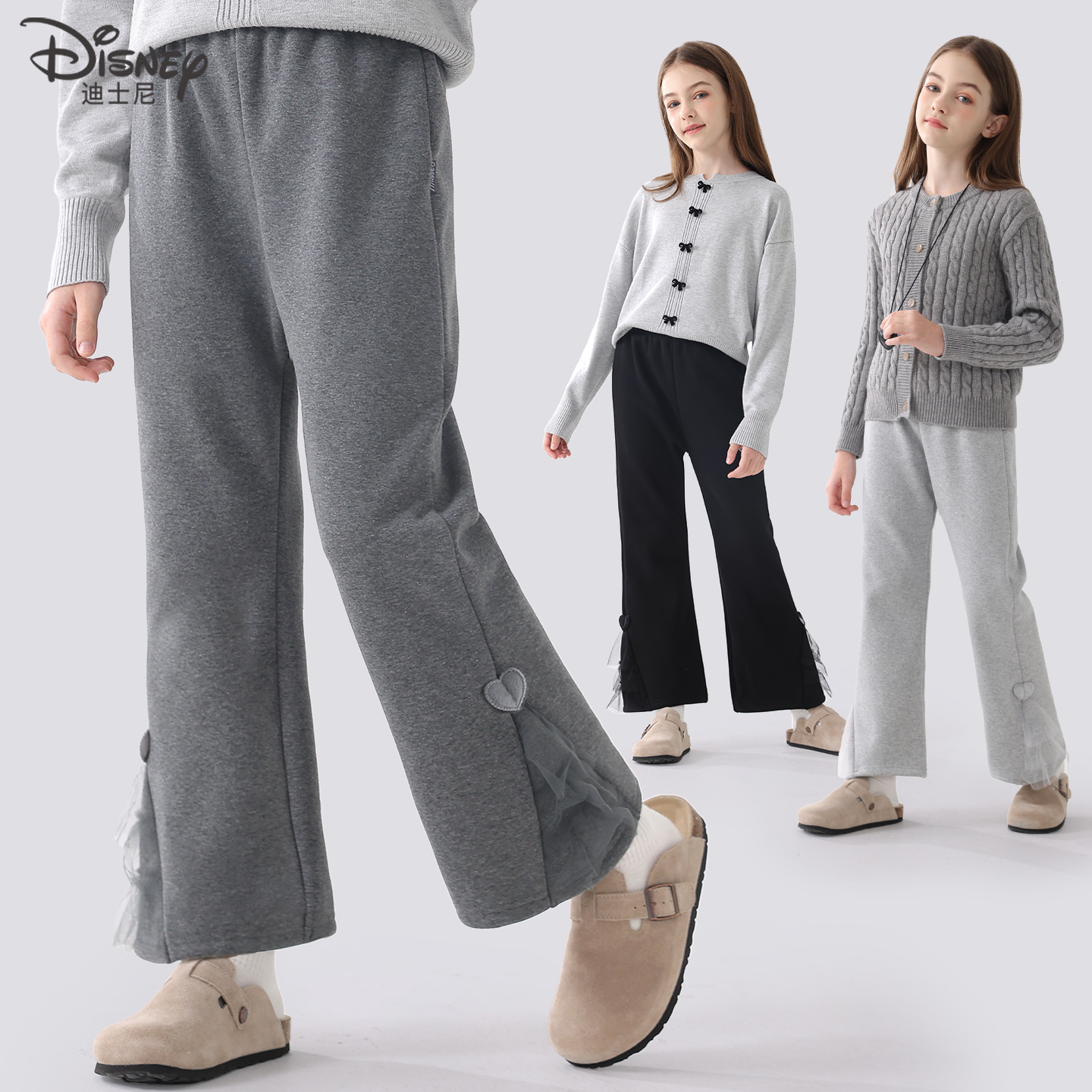 女童运动裤秋冬加绒裤子