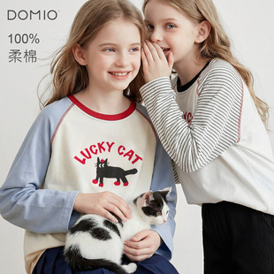 大童洋气上衣青少年春秋童装 女童长袖 儿童纯棉打底衫 新款 T恤春季