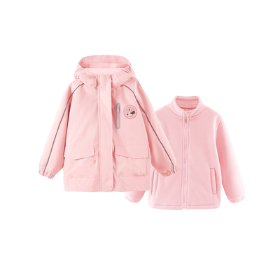 女童冲锋衣款外套儿童秋冬装新款羽绒服中大童户外三合一防风衣