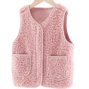 女童马甲秋冬装新款儿童背心男童马夹中大童内搭外穿加绒加厚坎肩