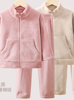 珊瑚绒秋冬加绒加厚家居服睡衣