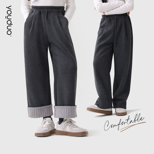 子2025秋季 百搭秋装 新款 大童洋气运动裤 儿童休闲直筒阔腿裤 女童裤