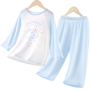 玉桂狗儿童睡衣套装女童夏季家居服2025薄款内衣莫代尔空调服童装