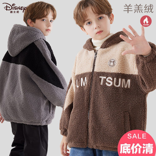 迪士尼加绒加厚秋冬连帽男童外套