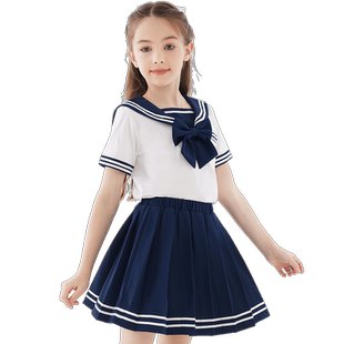 迪士尼女童套装2025新款儿童JK套装中大童短袖短裙两件套洋气夏装