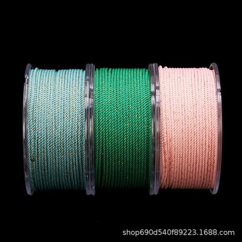 1.5MM加金米兰线洒金线手链项链编织线穿珠菩提文玩绳手串无弹力