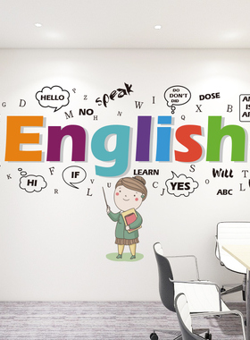 英语培训教室贴纸英文字母