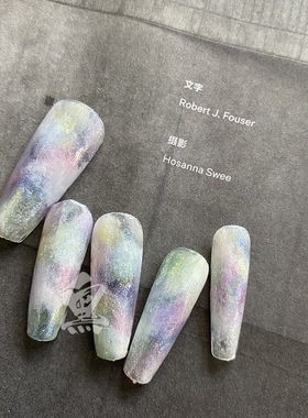 繁花简单版手工穿戴甲xs新年款2024高级感小众显白中长款