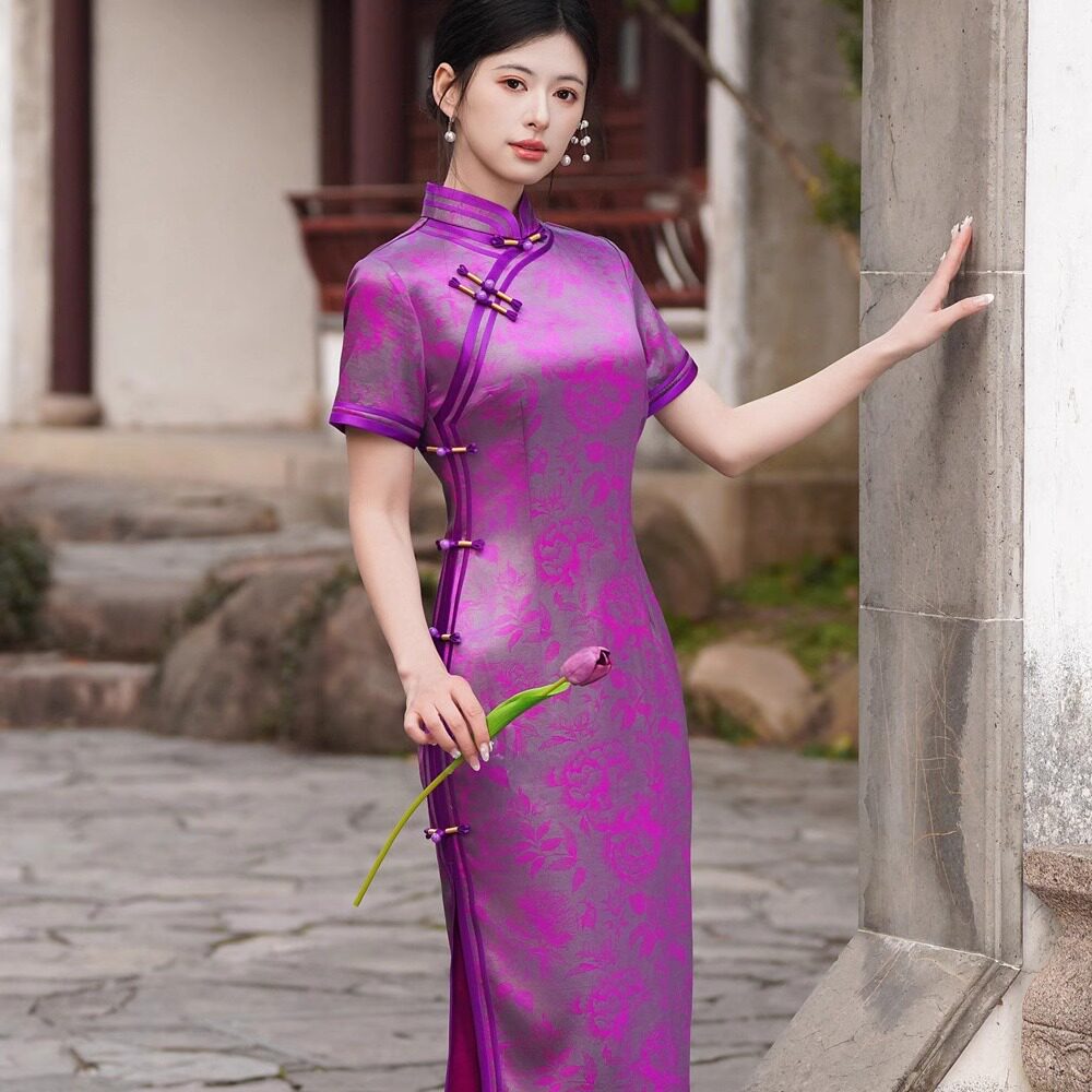 复古国风老上海旗袍夏季2025新款改良高端新中式连衣裙女气质长款