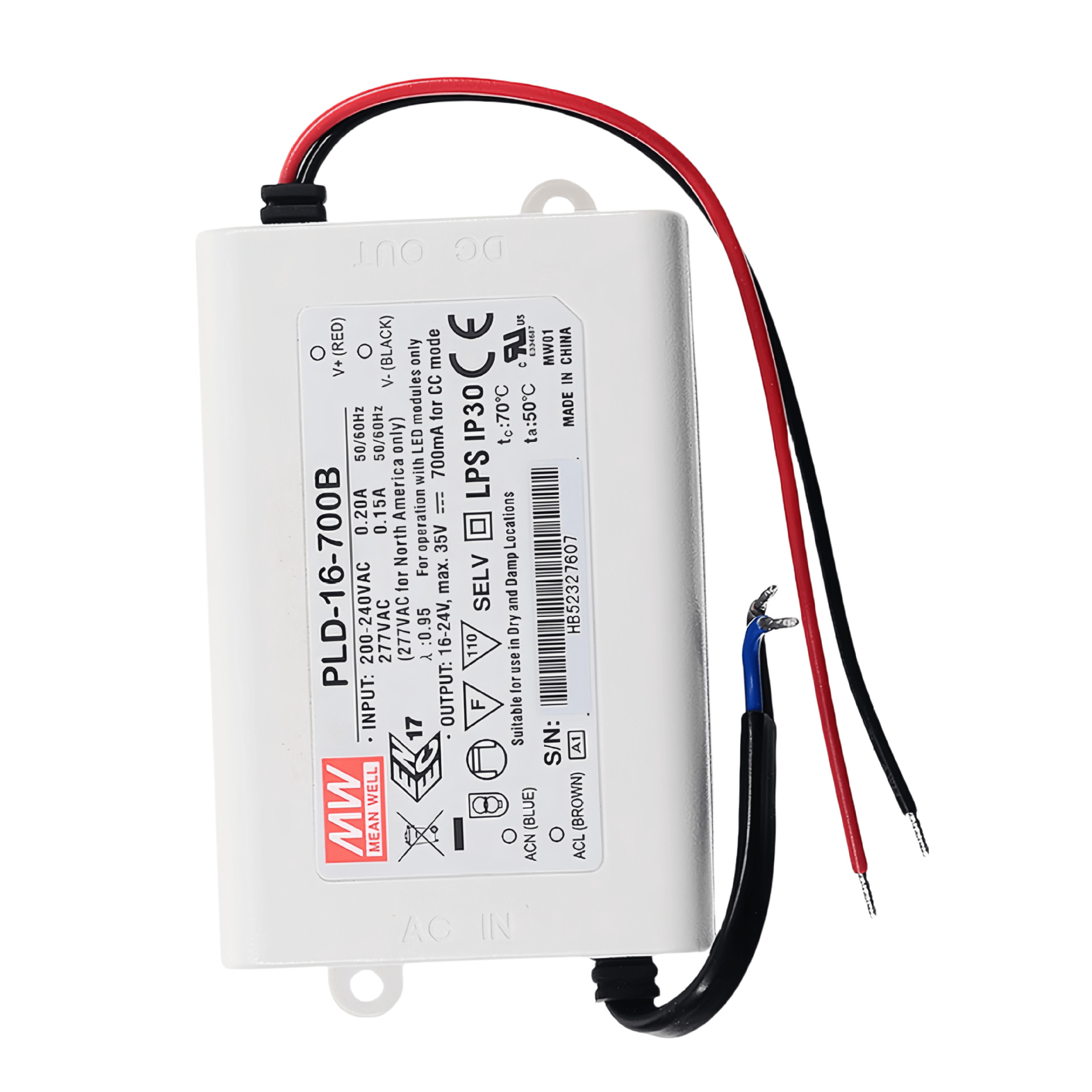 明纬电源  PLD-16-1050B 16W单组输出LED开关电源