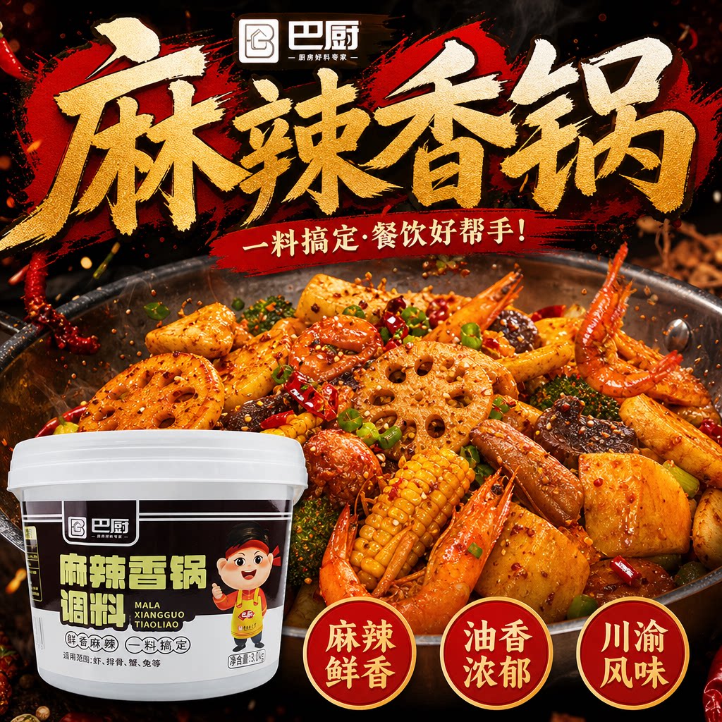 巴厨麻辣香锅调料干锅酱商用干锅料饭店专用正宗重庆麻辣香锅底料