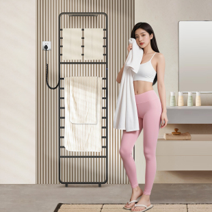 浴室落地式电加热毛巾挂架碳纤维家用卫生间置物架浴巾烘干机极简
