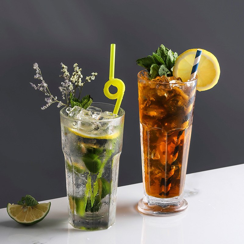 进口玻璃杯水杯八角杯柯林杯加厚奶茶杯直布罗陀杯牛奶果汁杯鸡尾