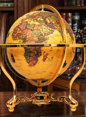 【天屿】美式复古办公桌面摆件大号仿古地球仪开业礼品物客厅万向