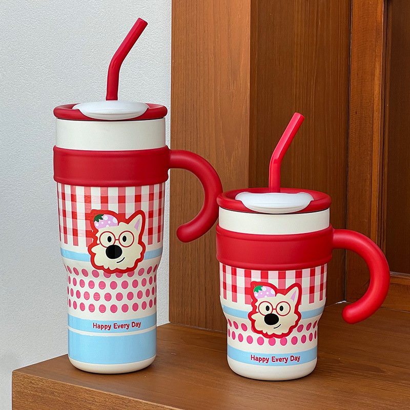 进口陶瓷内胆冰霸杯巨无霸保温杯大容量吸管水杯女生保冷吨吨杯子