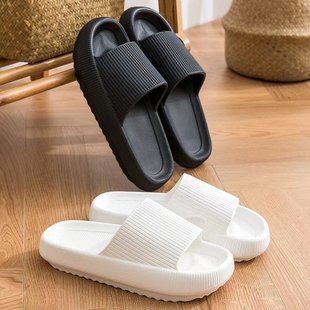 日本3.2CM踩屎感厚底凉拖鞋 女夏季 情侣EVA家居增高软底浴室男托鞋