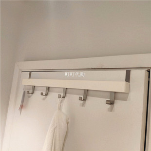 宜家图西格房门后免钉衣帽挂钩置物架子墙壁全实木收纳整理挂5钩