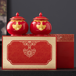 新款高档国风茶叶包装盒空礼盒陶瓷罐黄金芽红茶普洱节日礼品定制