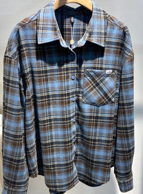 专柜正品AS61201时尚气质百搭显瘦格子衬衫外套上衣2025春季新款