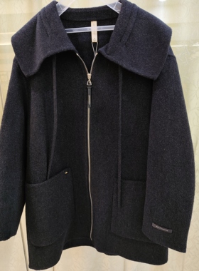 专柜正品26811时尚洋气减龄娃娃领中长款双面羊绒大衣2025新冬女