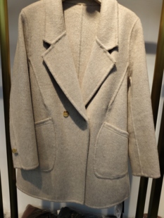 原创设计西装 领100％绵羊毛羊绒大衣2025新冬女 B2538时尚 专柜正品