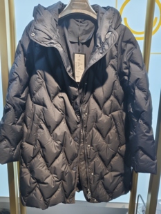 专柜正品 羽绒服外套2025冬女D 929高端轻奢连帽压线百搭休闲中长款