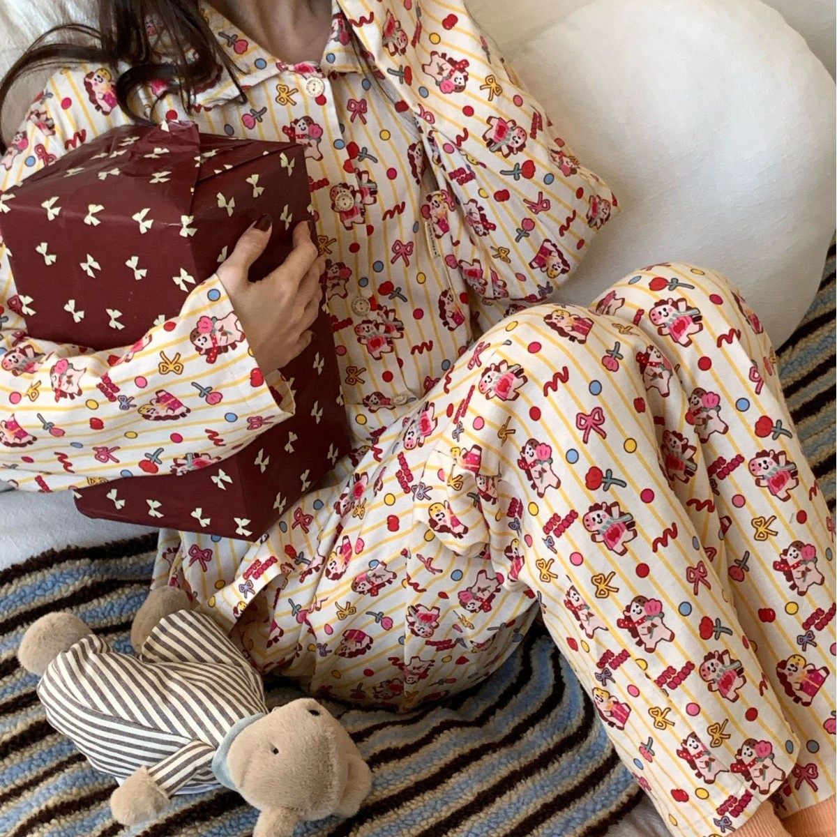 Fairy Say早春纯棉磨毛家居服韩式套装睡衣甜美卡通女软糯,女士内衣/男士内衣/家居服,睡袍/浴袍,淘宝优惠券,粉丝福利购,淘宝优惠卷