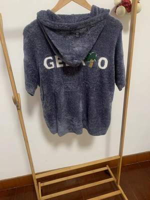 新款冰激凌羽毛纱可爱软绵绵休闲家居服花边家居连帽外套开衫睡衣