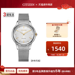 西铁城旗舰店光动能花语风吟太阳纹表盘时尚休闲女士手表EM0814