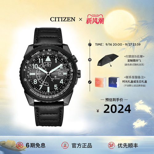 西铁城带夜光深度防水运动手表