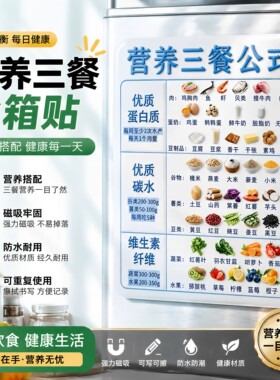 营养三餐公式磁吸冰箱贴