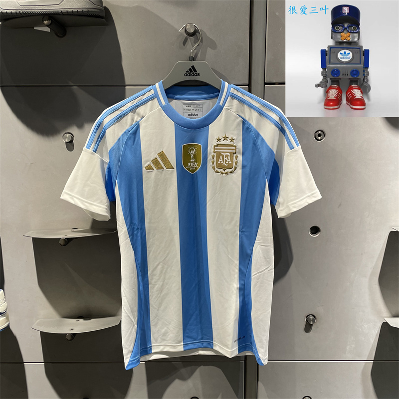 adidas阿迪达斯阿根廷队主场球迷版速干足球短袖球衣男夏季IP8409