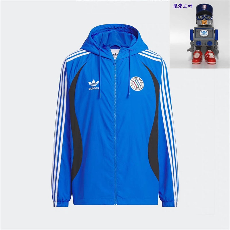 Adidas阿迪达斯ADICOLOR三叶草 男女宽松连帽梭织夹克外套 JL8360