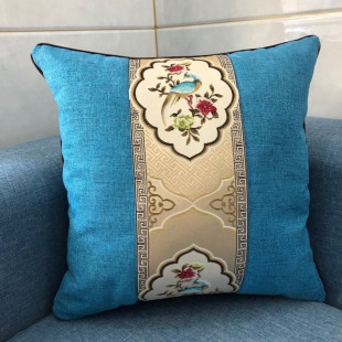 亚麻新中式圈椅靠垫抱枕客厅沙发靠枕中国风古典护腰靠垫套含芯