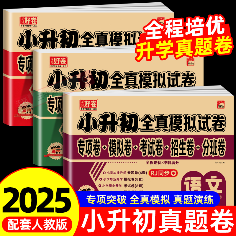 小升初真题卷2025语文数学英语人教版 小学毕业升学总复习资料必刷题六年级上册下册试卷测试卷全套名校考试模拟卷子期末专项训练